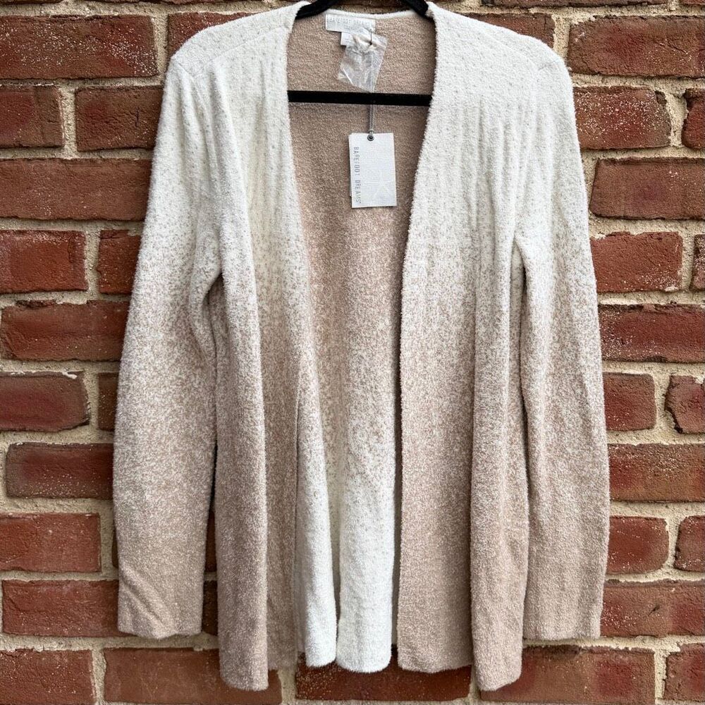 Barefoot Dreams Women's CozyChic Lite Confetti Cardigan Cream-Wheat Small NWT